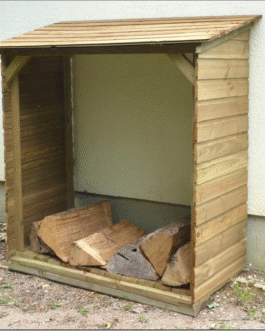 Abri bûches grand modèle avec plancher. Range bûches