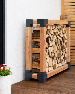 Etagère à bois – Bois naturel – Dimensions au choix