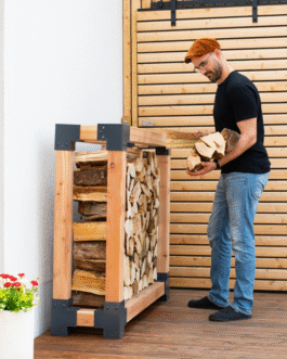 Etagère à bois – Bois naturel – Dimensions au choix